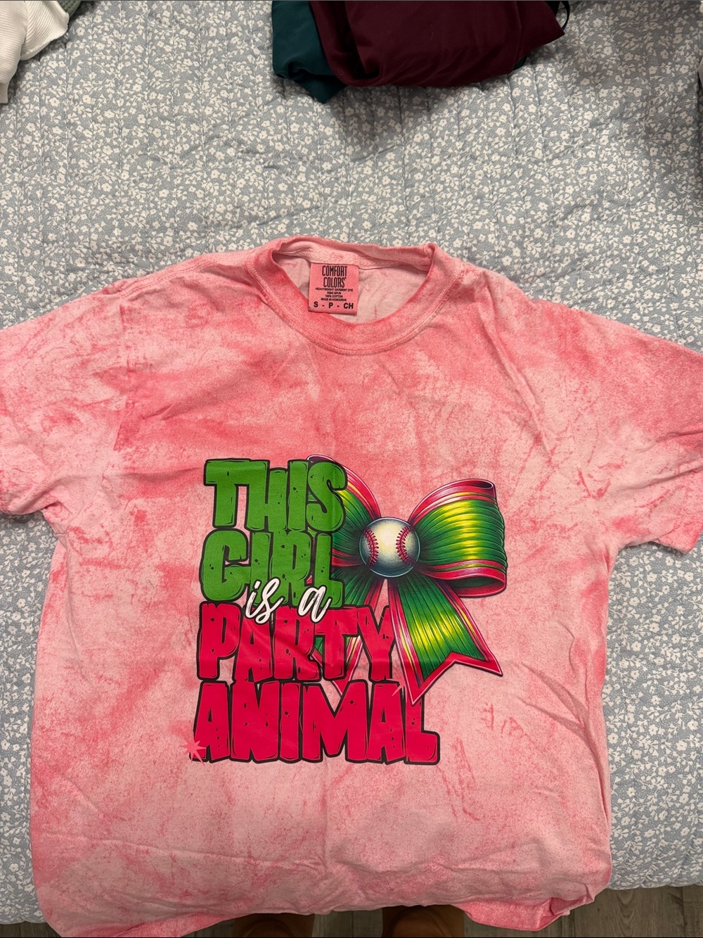 Comfort Colors Pink Tie-Dye "This Girl Is a Party Animal" Graphic Tee
